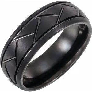 Black PVD Tungsten 8 mm Band Size 10.5
