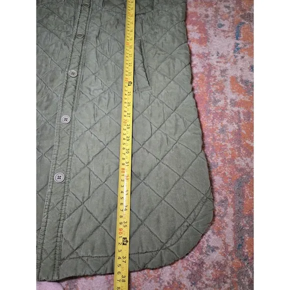 Blank NYC Shacket Happy Camper Green Quilted Jacket Size Small
