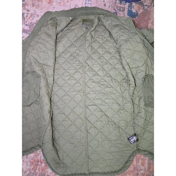 Blank NYC Shacket Happy Camper Green Quilted Jacket Size Small