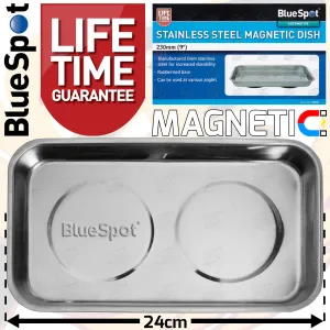 BLUESPOT 9" STAINLESS STEEL DOUBLE MAGNETIC PARTS TRAY