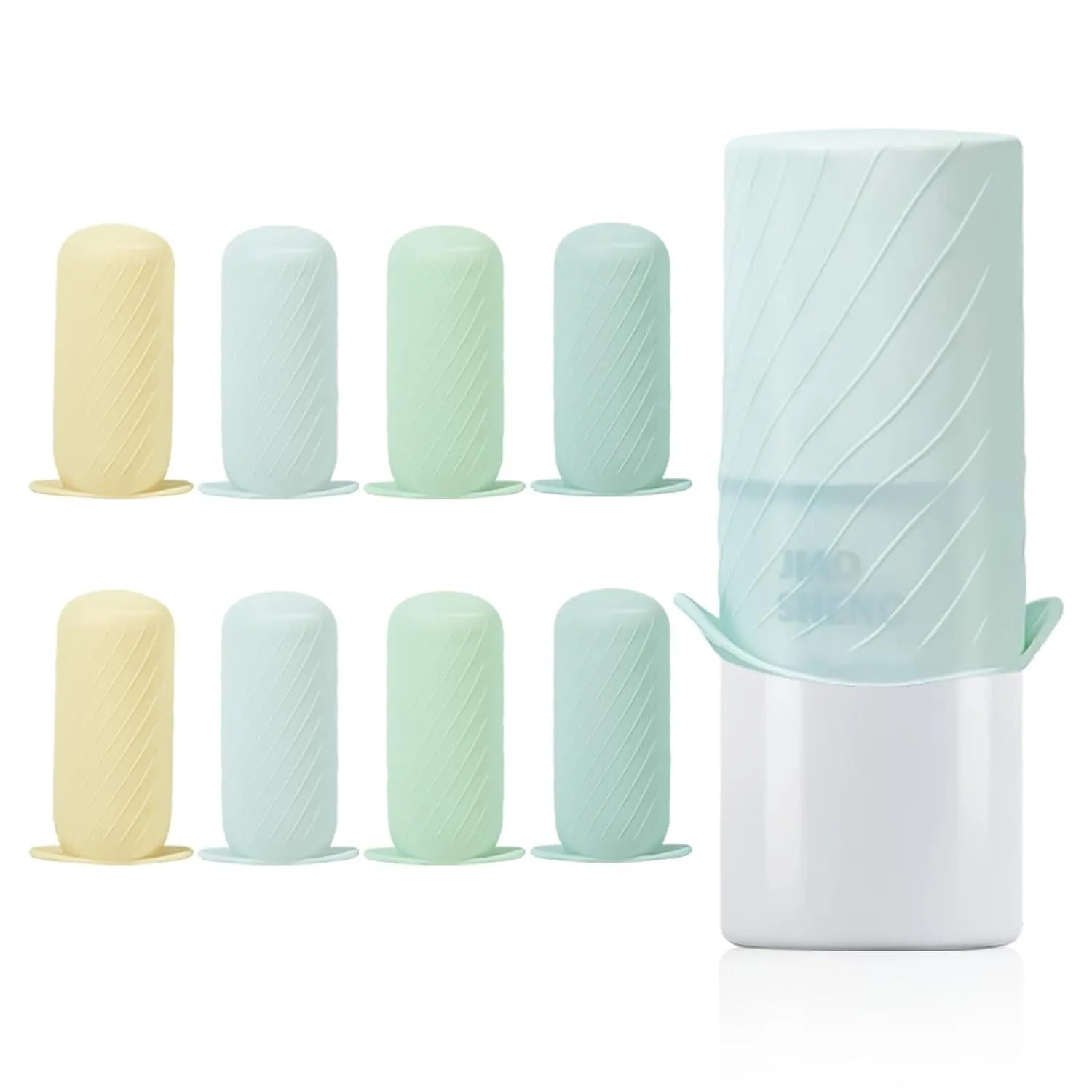 Bottle Covers for Travel, Elastic Sleeves for Leak Proofing, Travel Size Container Silicone Toiletry Sleeves, Leak Locks Travel Accessories for Shampoo Conditioner Wash Body Bottles (8Pack)