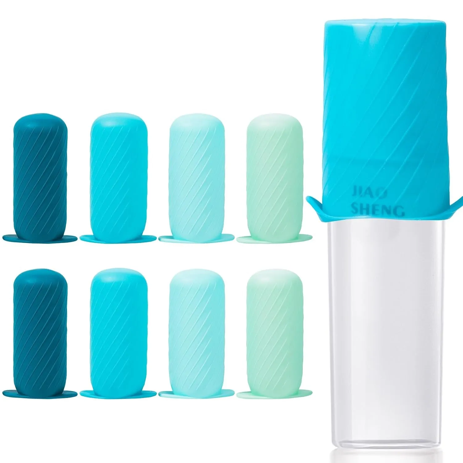 Bottle Covers for Travel, Elastic Sleeves for Leak Proofing, Travel Size Container Silicone Toiletry Sleeves, Leak Locks Travel Accessories for Shampoo Conditioner Wash Body Bottles (8Pack)
