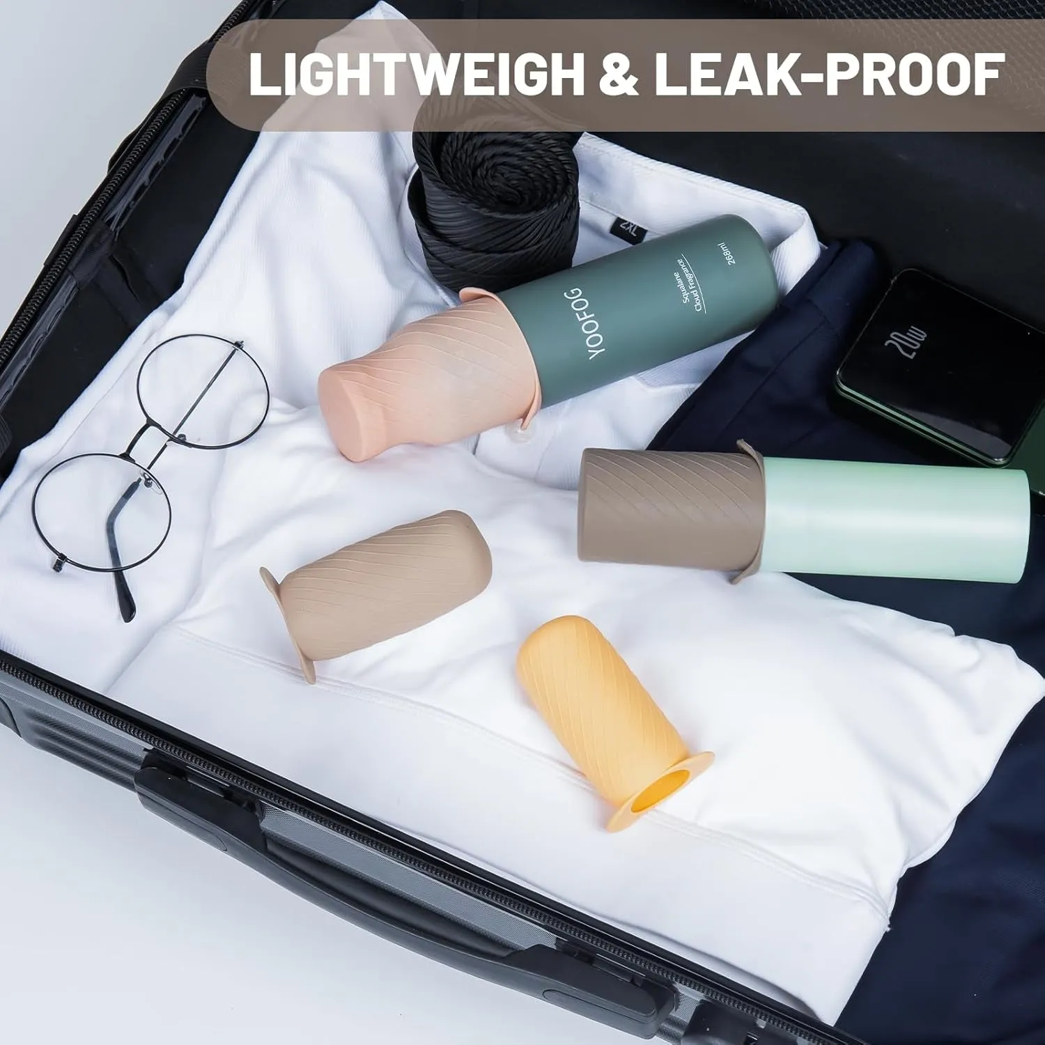 Bottle Covers for Travel, Elastic Sleeves for Leak Proofing, Travel Size Container Silicone Toiletry Sleeves, Leak Locks Travel Accessories for Shampoo Conditioner Wash Body Bottles (8Pack)