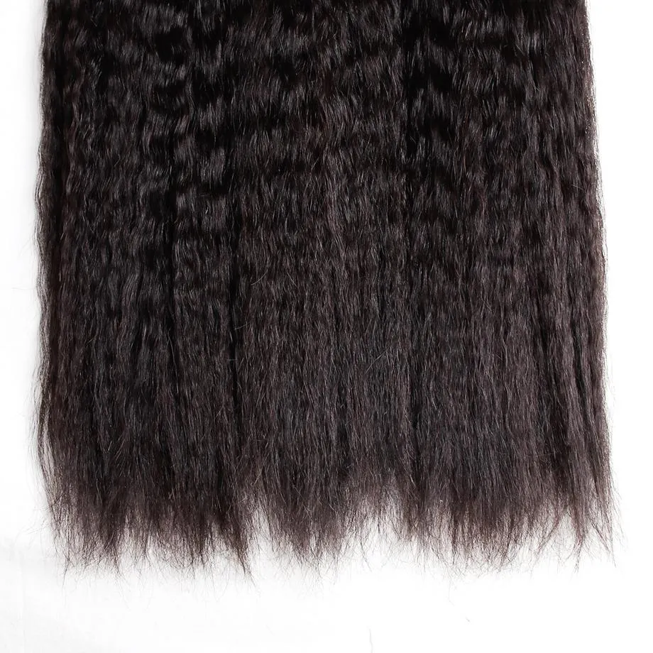 Brazilian Kinky Straight Bundles With 4×4 Closure 10A Grade 100% Human Remy Hair MYLOCKME