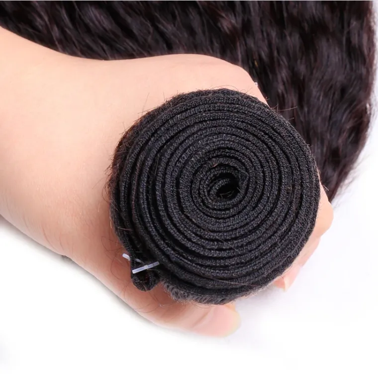 Brazilian Kinky Straight Bundles With 4×4 Closure 10A Grade 100% Human Remy Hair MYLOCKME