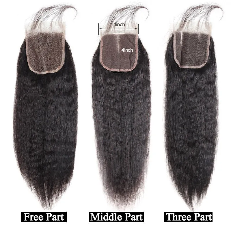 Brazilian Yaki Straight 4"x4" Lace Closure