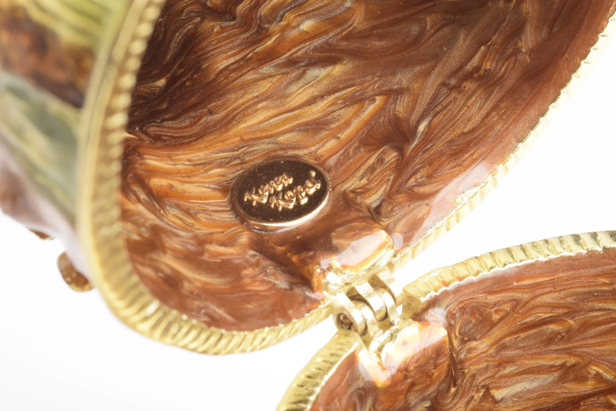 Brown Faberge Egg with Owls Nest