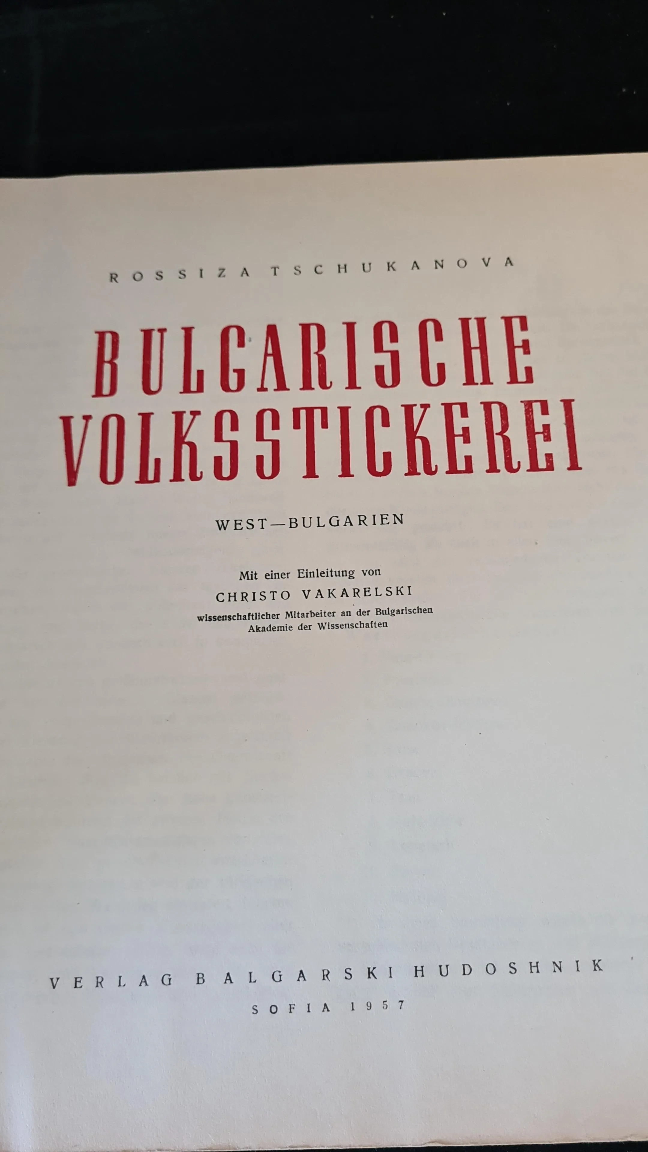 Bulgarian Folk Embroidery, Verlag Balgarski Hudoshnik, 1957, German Lanugage