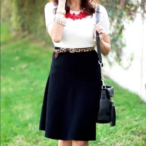 CAbi amelie black skirt 214 A-line pattern small S