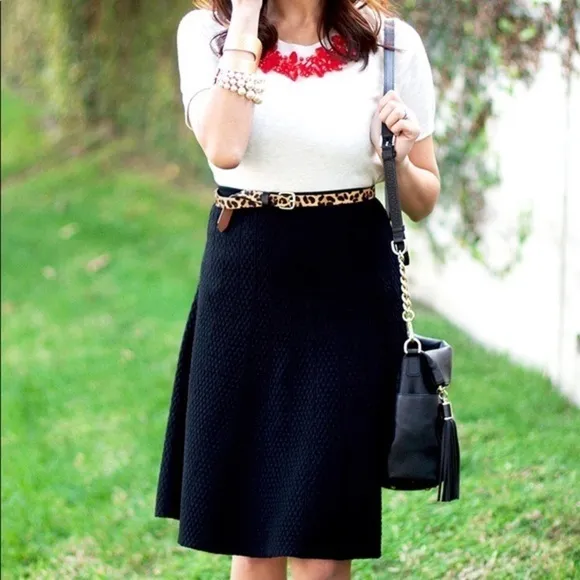 CAbi amelie black skirt 214 A-line pattern small S
