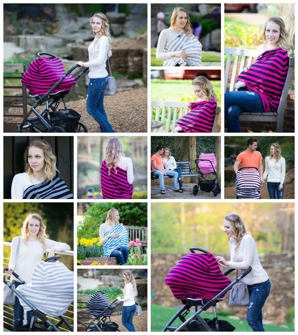 Car Seat Canopy/Nursing Cover- Aqua