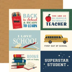 Carta Bella - Back To School - 12x12 Single Sheet / 6x4 Journaling Cards
