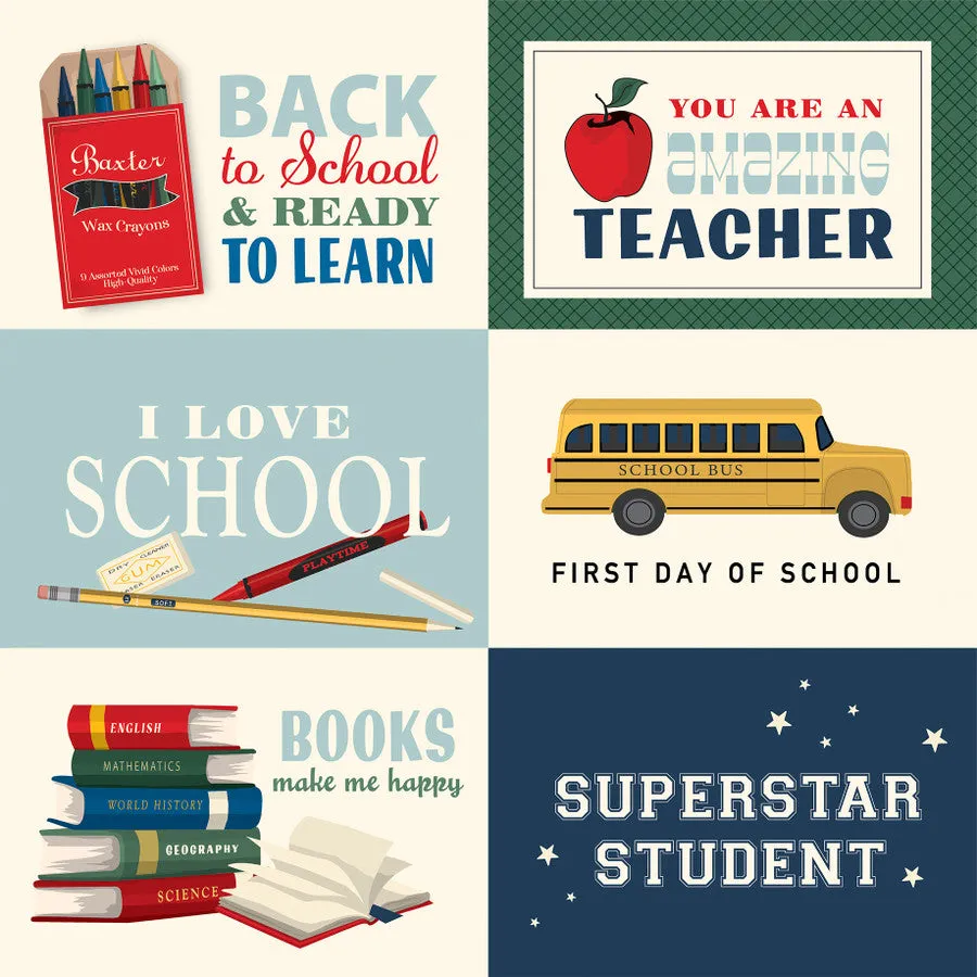 Carta Bella - Back To School - 12x12 Single Sheet / 6x4 Journaling Cards
