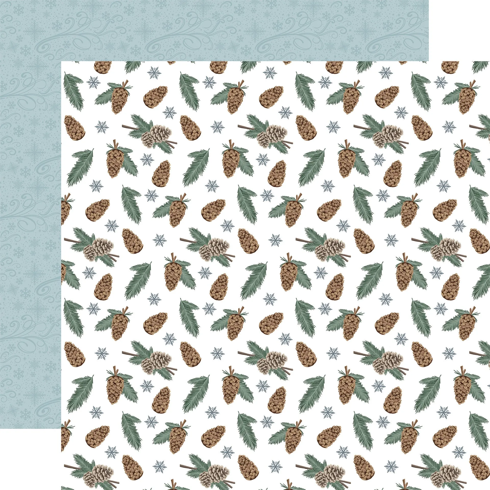 Carta Bella - Winter Wonderland - Pinecones And Pine - 12x12 Patterned Paper