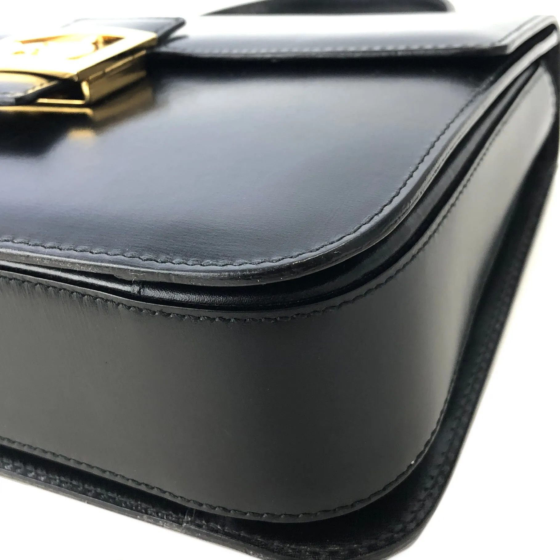 CELINE Horse Carriage Two-way Handbag Crossbody Shoulderbag Black Vintage Old CELINE amcz36