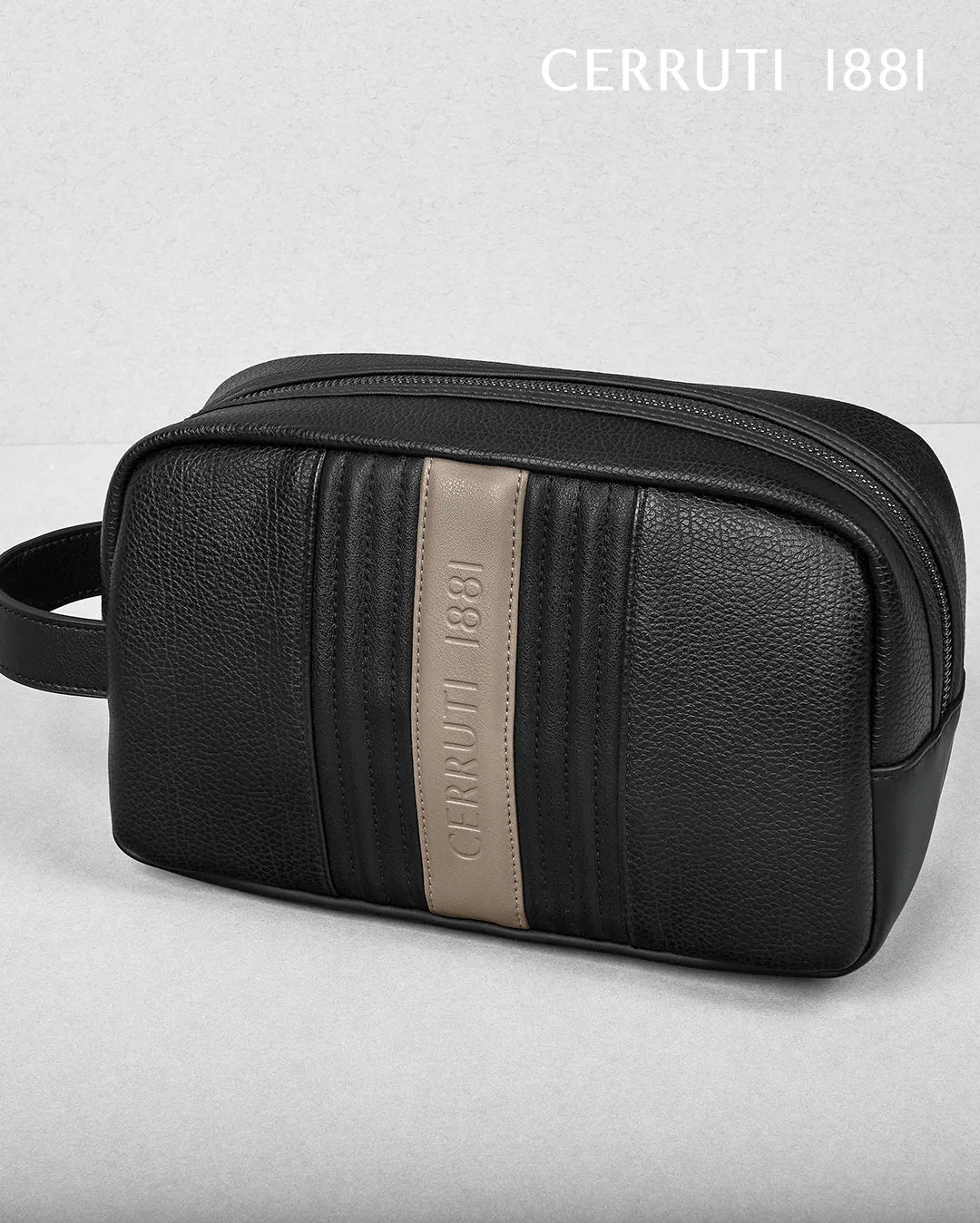 CERRUTI 1881 NTC406X - Cosmetic-case Delano Taupe & Black