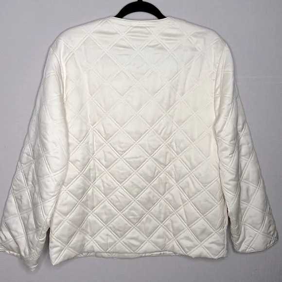 Chambers VTG 100% Silk Quilted Housecoat/Jacket Ecru Color Size M