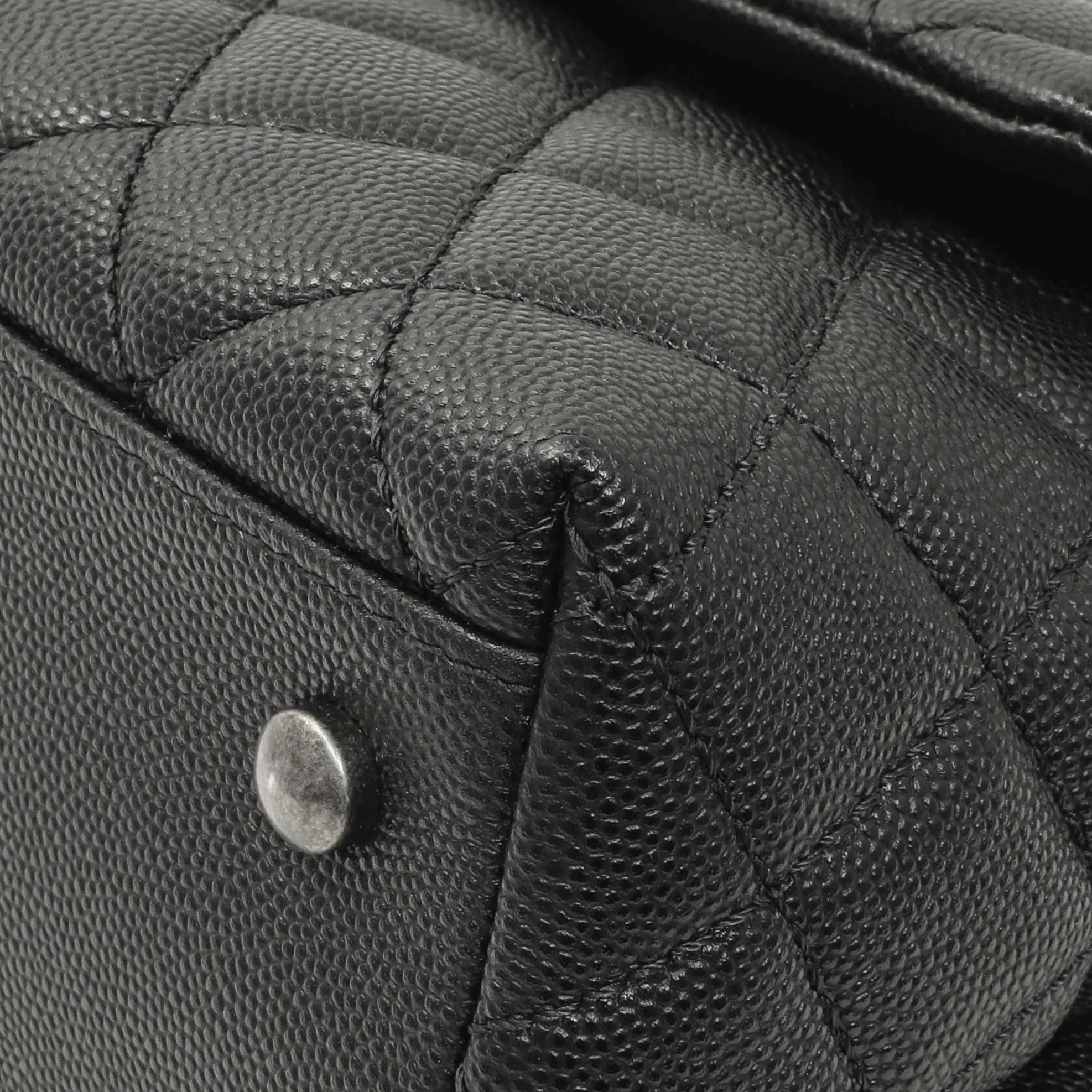 Chanel Black Quilted Caviar Small Coco Handle