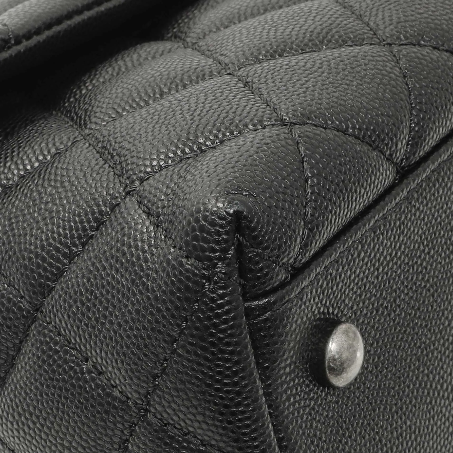 Chanel Black Quilted Caviar Small Coco Handle
