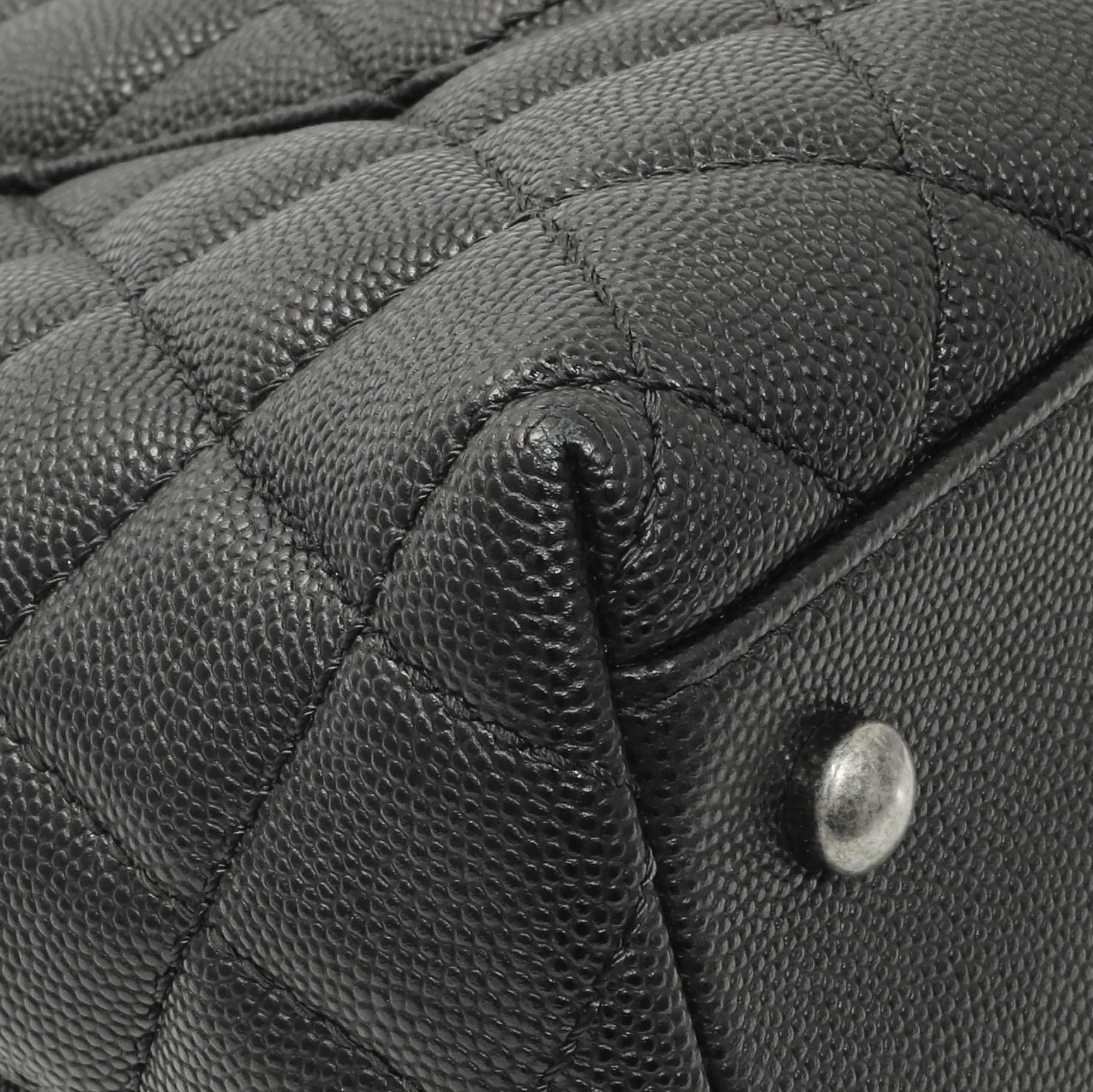 Chanel Black Quilted Caviar Small Coco Handle