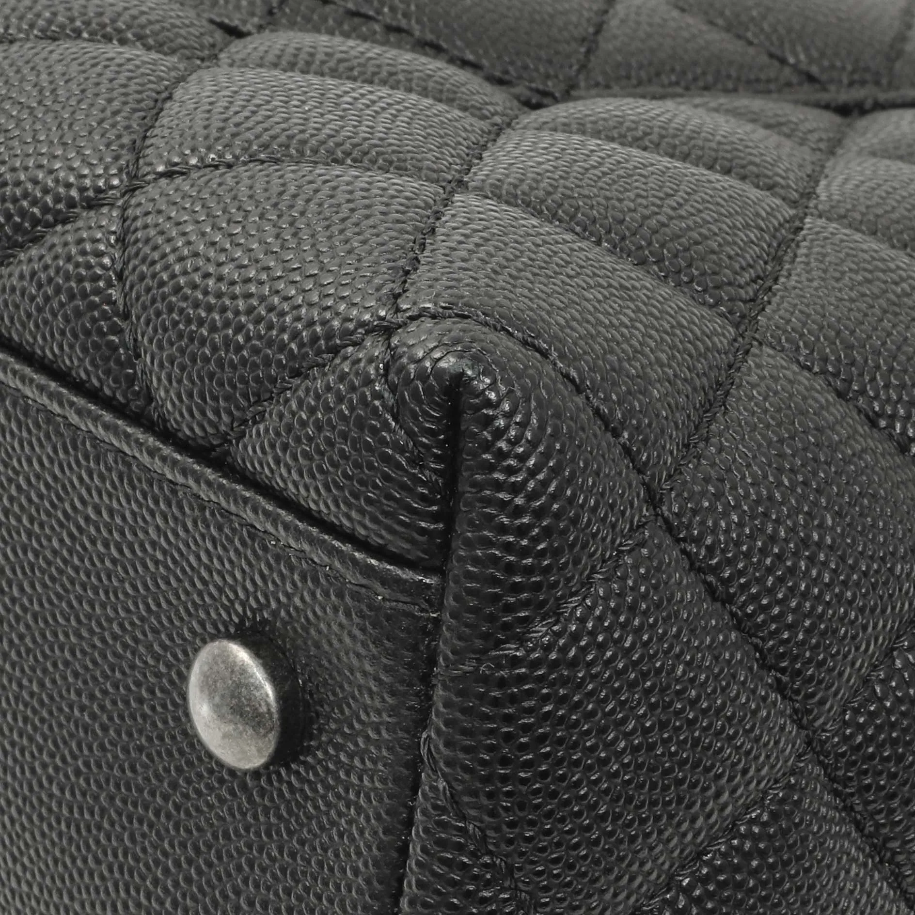 Chanel Black Quilted Caviar Small Coco Handle