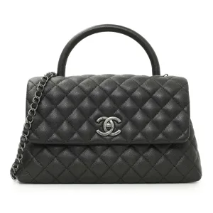 Chanel Black Quilted Caviar Small Coco Handle