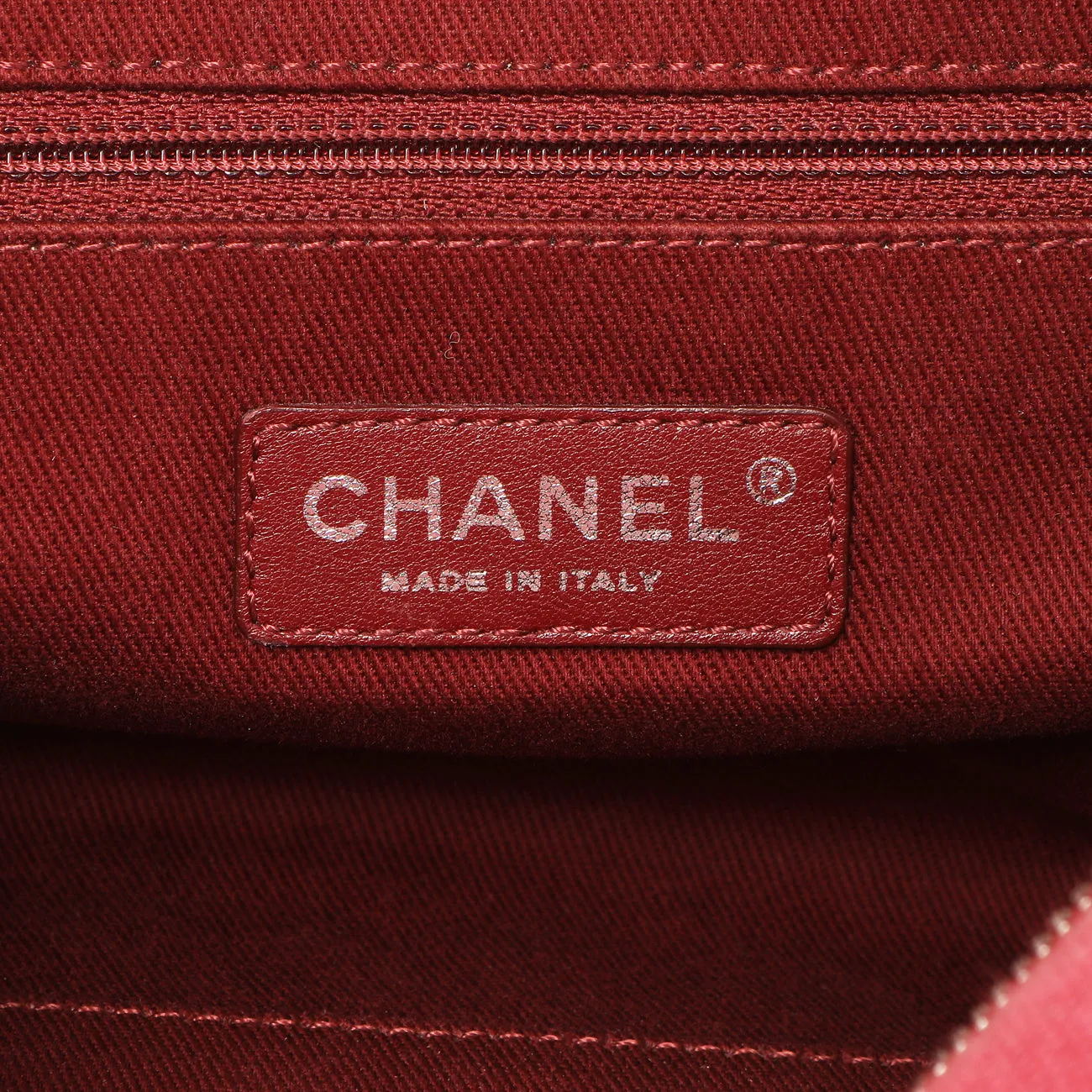 Chanel Red Canvas Deauville Bowling Bag