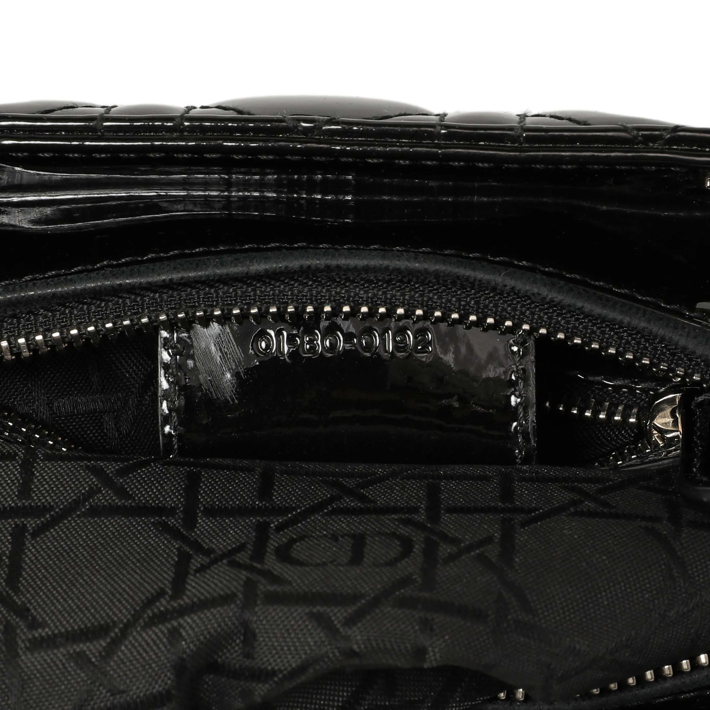 Christian Dior Black Patent Cannage Medium Lady Dior