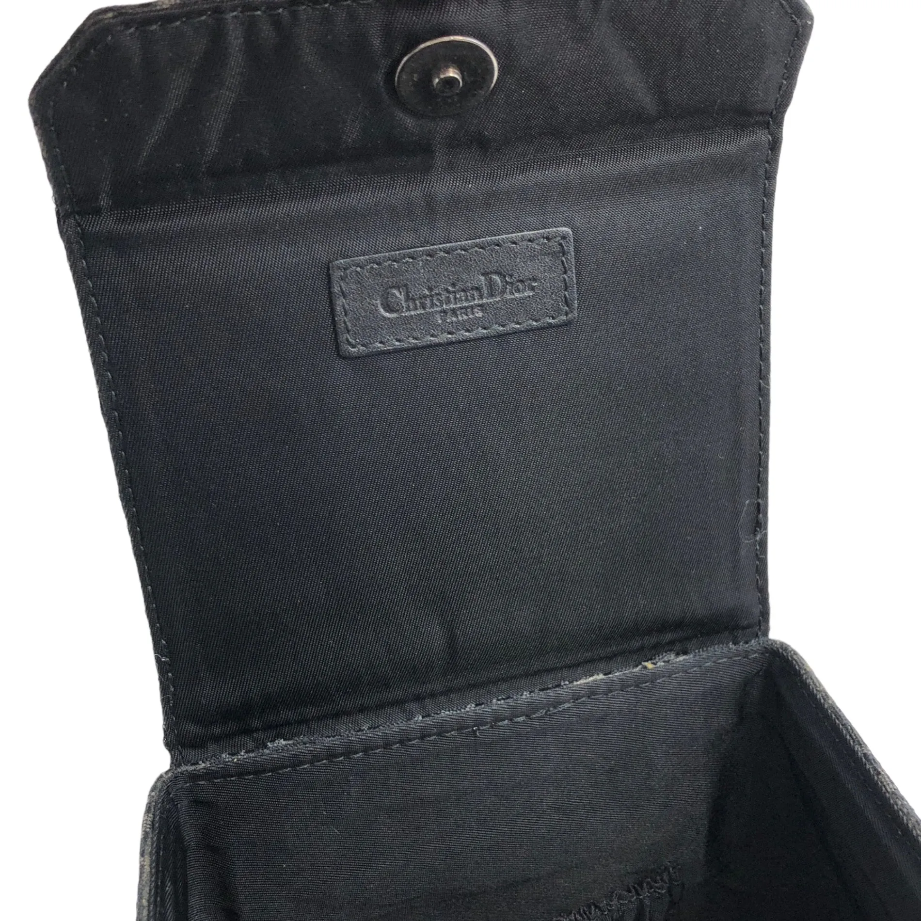 Christian Dior Trotter Jacquard Small Handbag Vanity bag Black Vintage 6jieew