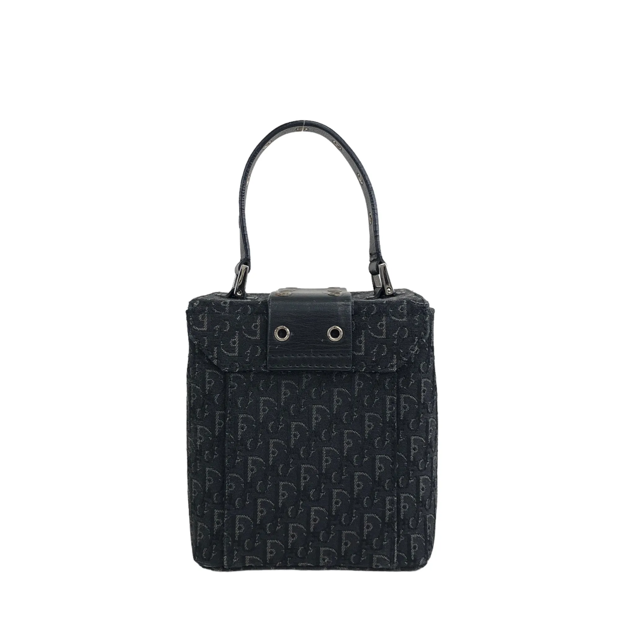 Christian Dior Trotter Jacquard Small Handbag Vanity bag Black Vintage 6jieew