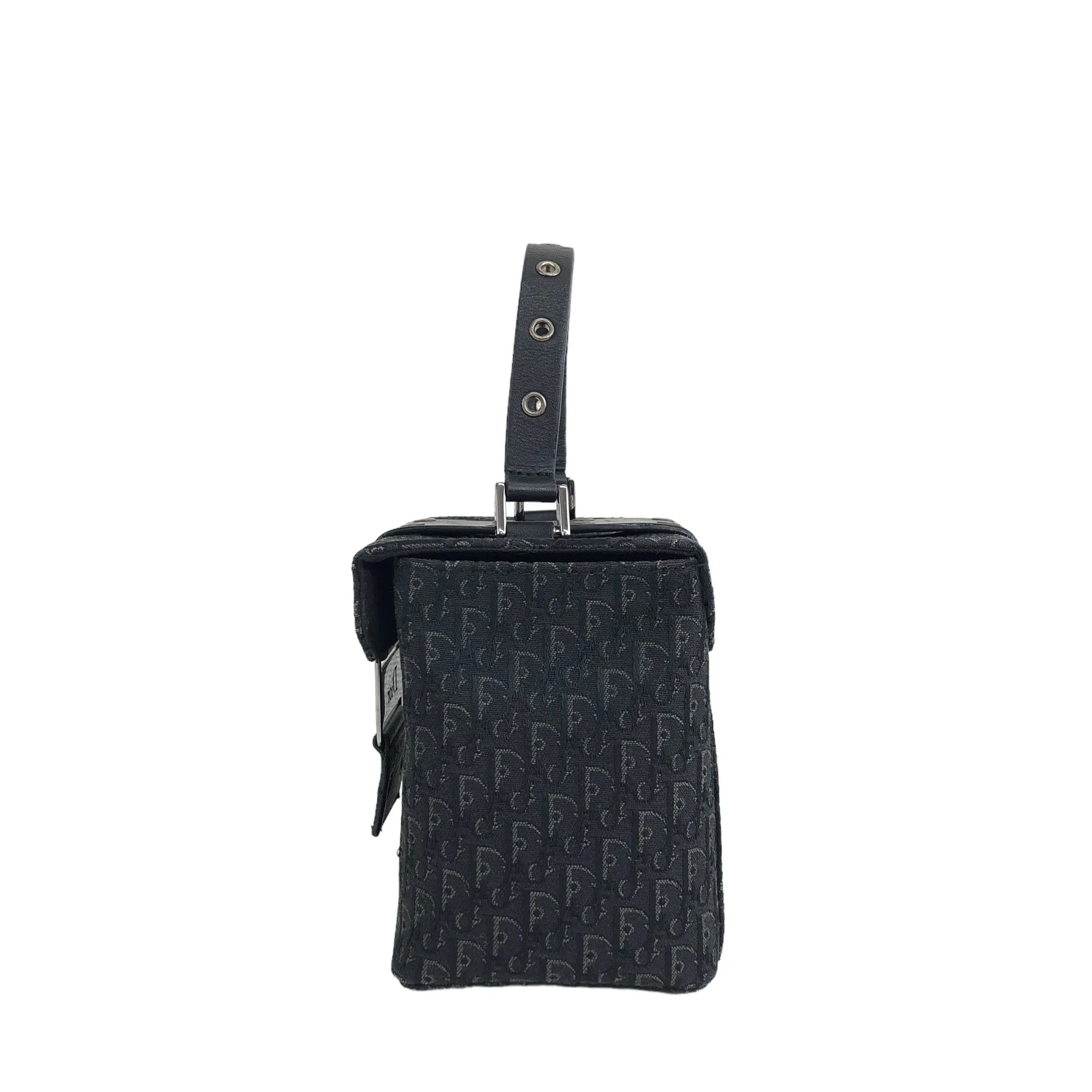 Christian Dior Trotter Jacquard Small Handbag Vanity bag Black Vintage 6jieew