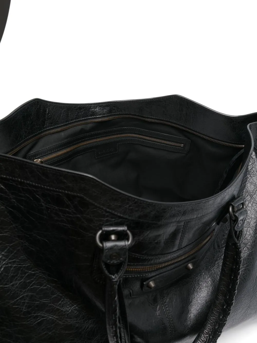 City travel leather tote bag