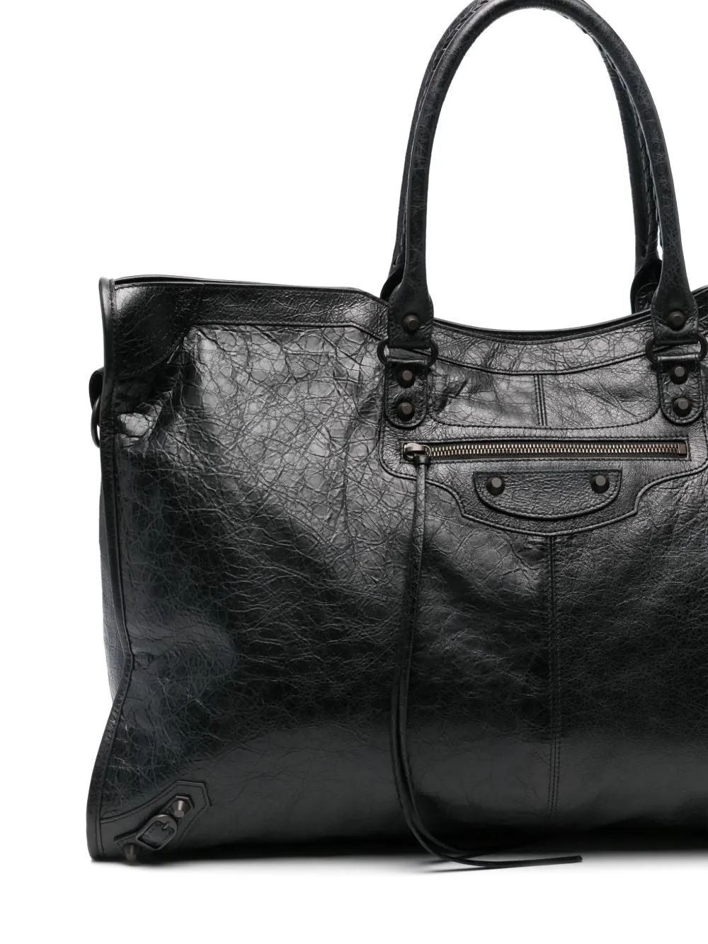 City travel leather tote bag
