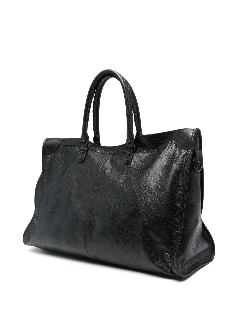 City travel leather tote bag