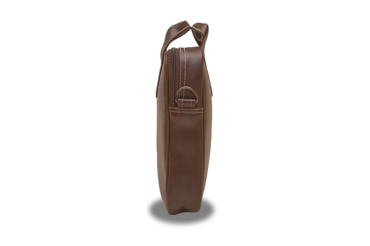 Classic Genuine Leather Laptop Bag - Timeless Elegance for Professionals