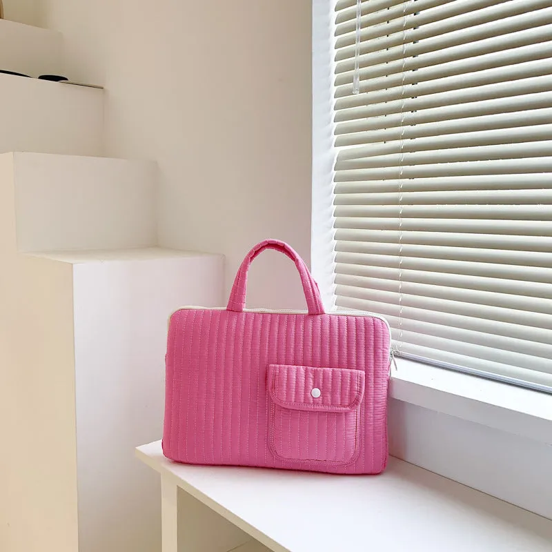 Classic Minimalist Sweet Pure Color Handle iPad Laptop Bag, 11/13 inchiPad Sleeve, iPad Bag