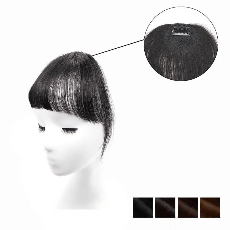 Clearance Human Hair Blunt Bangs Clip In 4 Colors 2 Styles