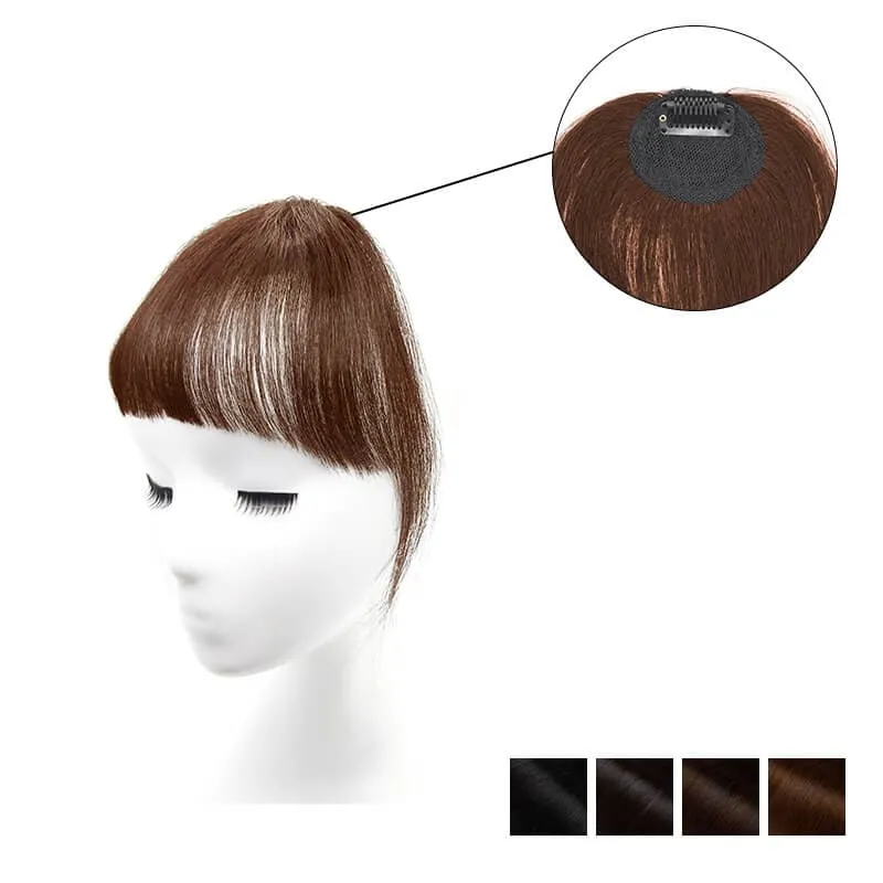 Clearance Human Hair Blunt Bangs Clip In 4 Colors 2 Styles