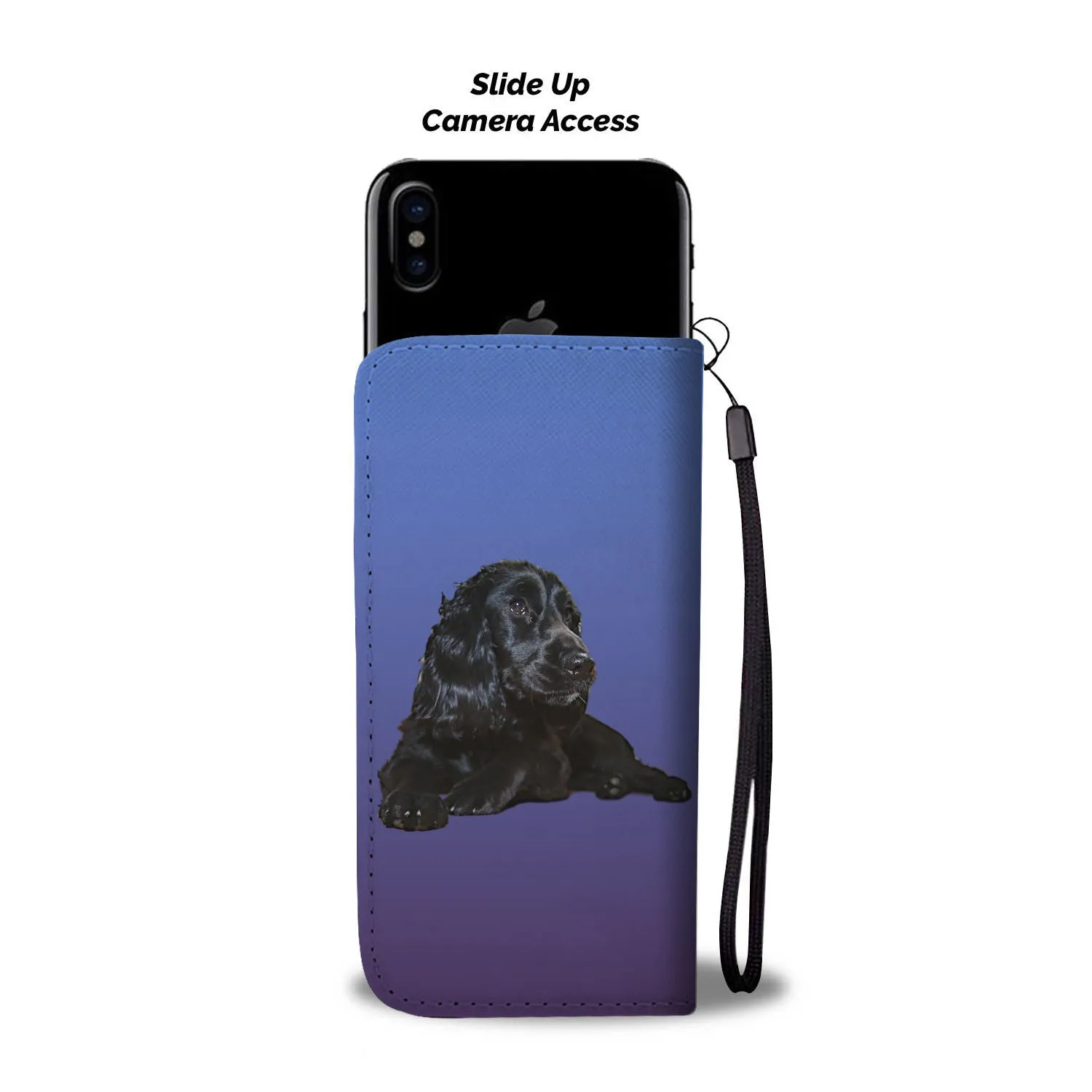 Cocker Spaniel Phone Case Wallet - Black