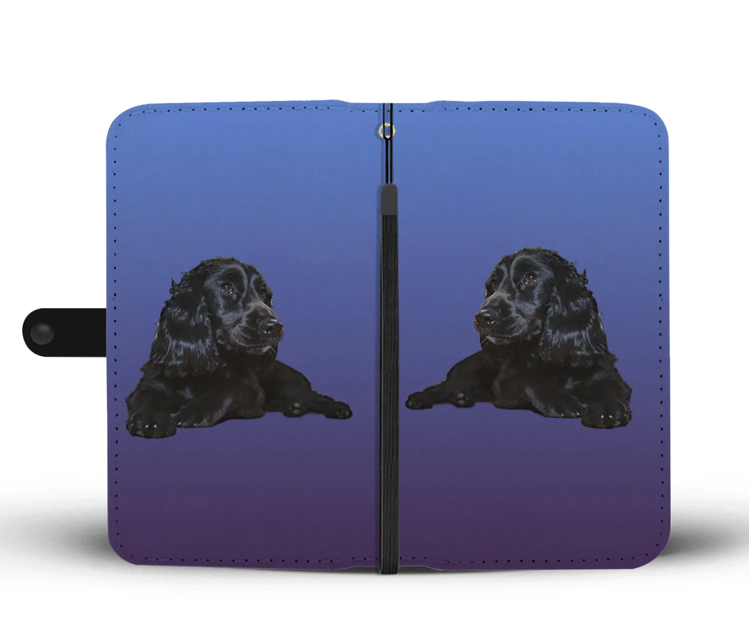 Cocker Spaniel Phone Case Wallet - Black