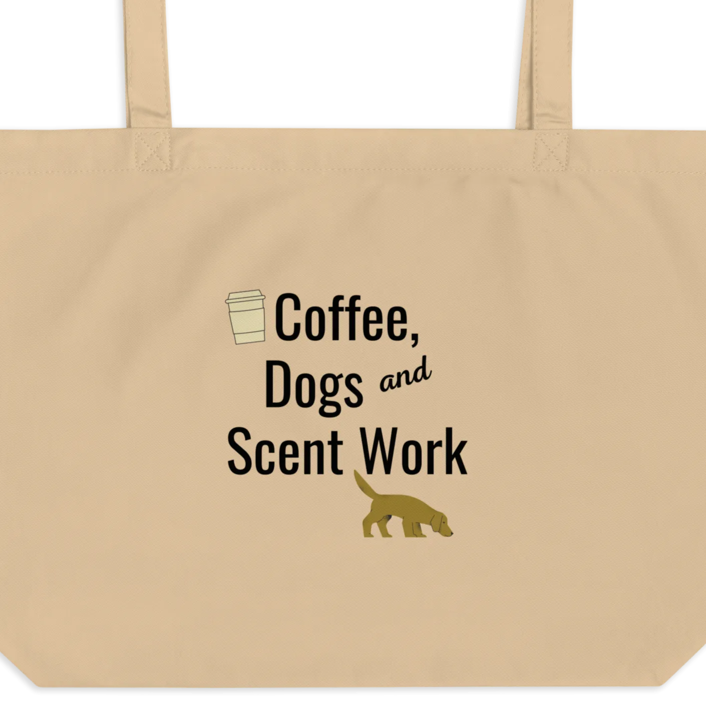 Coffee, Dogs & Scent Work X-Large Tote/ Shopping Bags