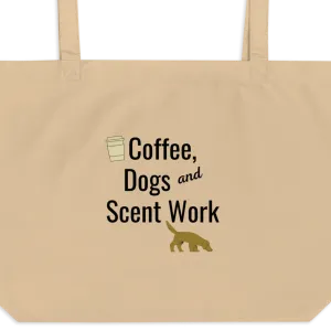 Coffee, Dogs & Scent Work X-Large Tote/ Shopping Bags