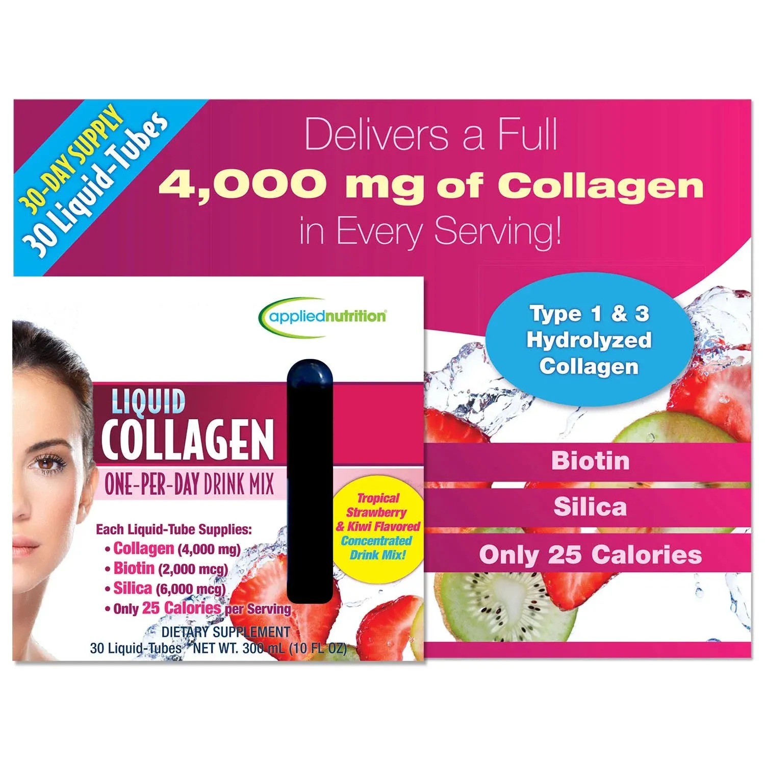 Collagen Nước Applied Nutrition Liquid Collagen 4000mg 30 tuýp