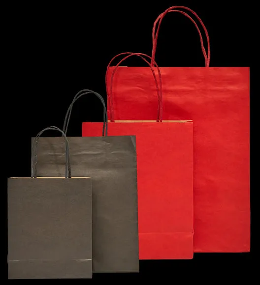 Colored Kraft Paper Bag (Black), 18 x 8 x 22cm (H)