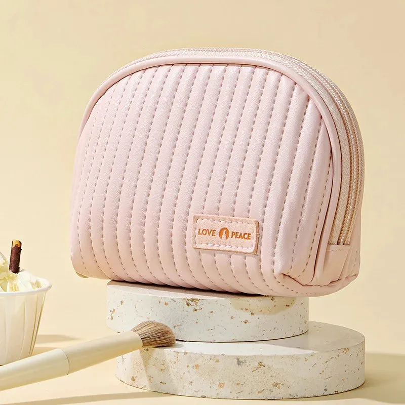 Compact Shell Cosmetic Bag for Women | Travel-Sized Makeup Pouch