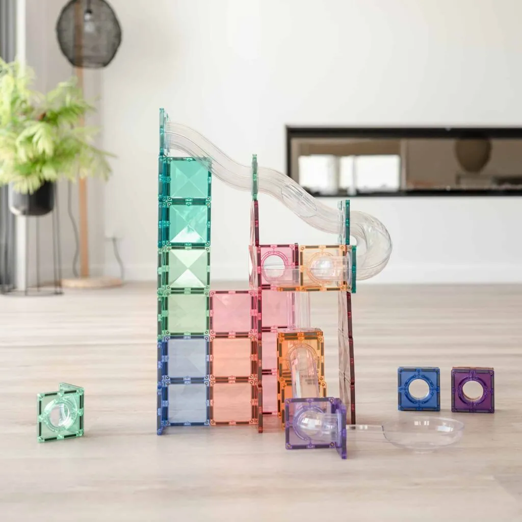 Connetix Magnetic Tiles Pastel Ball Run 80 Piece Pack
