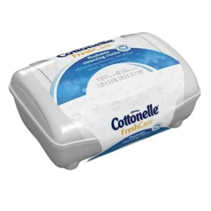 Cottonelle FreshCare Flushable Wipes Refill Tub, 42 Flushable Wet Wipes, 4 Pack