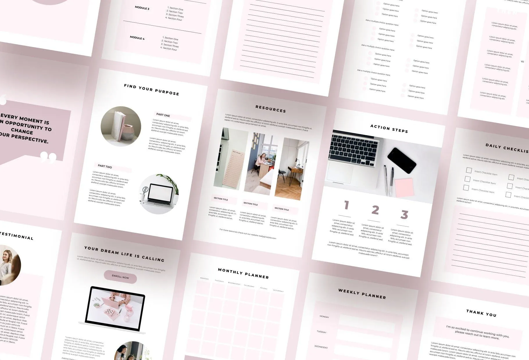 Course Creator Workbook Document Editable Canva Template
