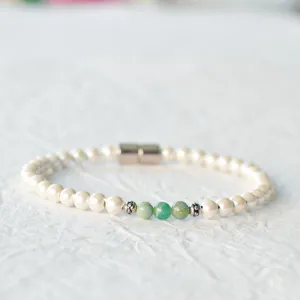 Cream Hematite & Jade Magnetic Bracelet