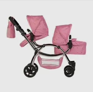 Darcie Twin dolls pram Pink